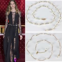 Pearl Waist Chain Decoration Dress Belt Fashion Inlaid Rhinestone Sweater Metal Waist Chain main image 1