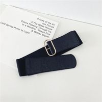 Korean Style Pin Buckle Loose Elastic Girdle Decoration Simple Black Belt Wholesale main image 3