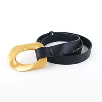 European And American Retro Buckle Belt Women Fashion Black Belt Wholesale main image 3