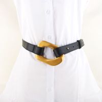 European And American Retro Buckle Belt Women Fashion Black Belt Wholesale main image 4