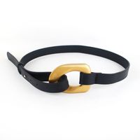 European And American Retro Buckle Belt Women Fashion Black Belt Wholesale main image 6