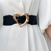Korean Version Of Heart-shaped Buckle Elastic Girdle Women's Belt Wholesale main image 1