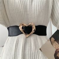 Korean Version Of Heart-shaped Buckle Elastic Girdle Women's Belt Wholesale main image 3