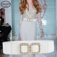 Cinturón De Moda De Faja Elástica Con Cinturón De Perlas Decorativas Para Mujer main image 3