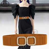 Cinturón De Moda De Faja Elástica Con Cinturón De Perlas Decorativas Para Mujer main image 5