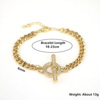Hip Hop Gold-plated Diamond Cuban Bracelet Cross-border Cold Wind Bracelet main image 6