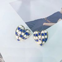 Office Ol Fashion Style Simple Blue Love Earrings sku image 1