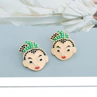 Ins Style Personality Cartoon Character Portrait Earrings Fashion Creative Drip Oil Earrings Wholesale main image 5