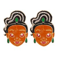 Ins Style Personality Cartoon Character Portrait Earrings Fashion Drip Oil Earrings Wholesale main image 3