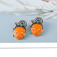 Ins Style Personality Cartoon Character Portrait Earrings Fashion Drip Oil Earrings Wholesale main image 1