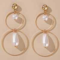 Fashion Ol Earrings Pearl Pendant Geometric Alloy Ring Earrings main image 2