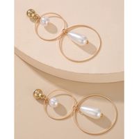 Fashion Ol Earrings Pearl Pendant Geometric Alloy Ring Earrings main image 5