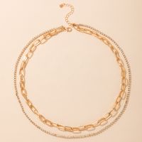 Fashion Jewelry Chain Double Geometric Simple Multi-layer Necklace main image 3