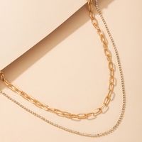 Modeschmuck Kette Doppelte Geometrische Einfache Mehrschichtige Halskette main image 5
