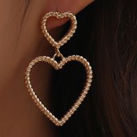 Double Heart Hollow Pendant Earrings main image 1