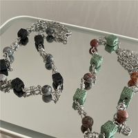 Natural Stone Multicolored Beads Color Cool Beaded Necklace main image 5