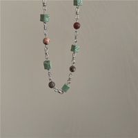 Natural Stone Multicolored Beads Color Cool Beaded Necklace main image 6