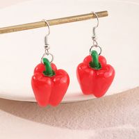 Creative Red Pepper Funny Personality Vegetable Ear Hook Earrings main image 1