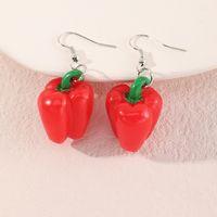 Creative Red Pepper Funny Personality Vegetable Ear Hook Earrings main image 4