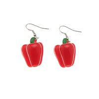 Creative Red Pepper Funny Personality Vegetable Ear Hook Earrings main image 6