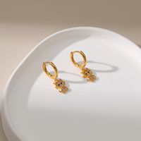 New Cat Earrings With Zircon Inlaid European And American 18k Gold Plated Animal Design Earrings Wholesale main image 3