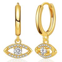 New 18k Gold Plated Copper Earrings Micro-inlaid Zircon Earrings Devil's Eyes Design Earrings Wholesale main image 2