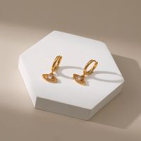 New 18k Gold Plated Copper Earrings Micro-inlaid Zircon Earrings Devil's Eyes Design Earrings Wholesale main image 4