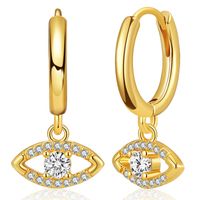 New 18k Gold Plated Copper Earrings Micro-inlaid Zircon Earrings Devil's Eyes Design Earrings Wholesale main image 6