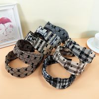South Korea Ins Headband Fabric Wide-sided Love Hairpin Bow Suede Plaid Hair Accessories main image 1