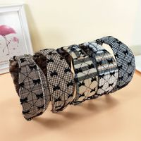 South Korea Ins Headband Fabric Wide-sided Love Hairpin Bow Suede Plaid Hair Accessories main image 3