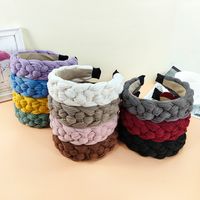 Knitting Braided Headband Solid Color Hairpin Warm Twist Headband main image 1