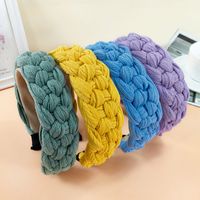 Knitting Braided Headband Solid Color Hairpin Warm Twist Headband main image 3