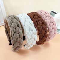 Knitting Braided Headband Solid Color Hairpin Warm Twist Headband main image 4