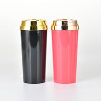 Solid Color Coffee Cup With Electroplated Lid Double-layer Insulated Business Water Cup Wholesale main image 3