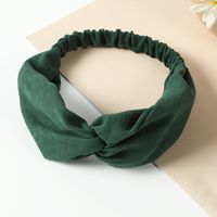Striped Flannel Candy Solid Color Hairband Elastic Broad Headband main image 5