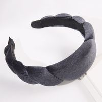 Korean Velvet Sponge Hair Band Autumn And Winter Wide Side Temperament Retro Solid Color Hairpin main image 4