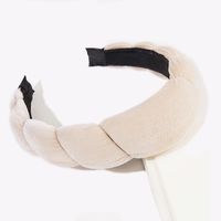Korean Velvet Sponge Hair Band Autumn And Winter Wide Side Temperament Retro Solid Color Hairpin main image 5