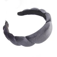 Korean Velvet Sponge Hair Band Autumn And Winter Wide Side Temperament Retro Solid Color Hairpin main image 6