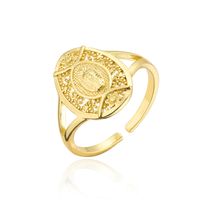 Europe And America Hot Sale New Copper-plated Gold Religious Jewelry Virgin Mary Open Ring sku image 1