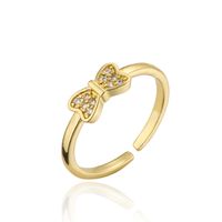 Neue Einfache Goldene Persönlichkeit Offener Ring Aus Kupfer Mit Mikro-intarsien-zirkon-schmuck sku image 1