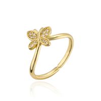 New Simple Golden Personality Open Ring Copper Micro-inlaid Zircon Jewelry sku image 2