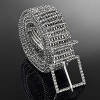 New Ten Rows Of Bright Diamonds Inlaid Crystal Diamond Waist Chain Fashion Rhinestone Belt Wholesale sku image 3