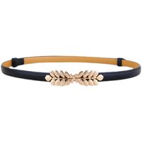Gold Leaf Pair Buckle Adjustable Thin Belt Dress Belt Wholesale sku image 1
