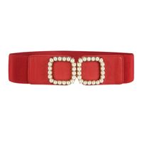 Cinturón De Moda De Faja Elástica Con Cinturón De Perlas Decorativas Para Mujer sku image 1