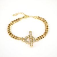 Hip Hop Gold-plated Diamond Cuban Bracelet Cross-border Cold Wind Bracelet sku image 1