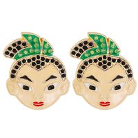 Ins Style Personality Cartoon Character Portrait Earrings Fashion Creative Drip Oil Earrings Wholesale sku image 1