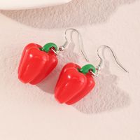 Boucles D&#39;oreilles À Crochets D&#39;oreilles Végétales Créatives De Personnalité Drôle De Poivron Rouge sku image 1