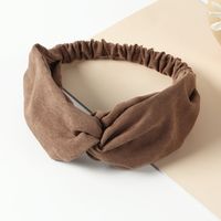 Striped Flannel Candy Solid Color Hairband Elastic Broad Headband sku image 1