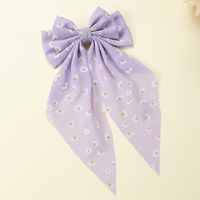 Streamer French Chiffon Butterfly Print Head Ring Horsetail Bow Hair Ring sku image 2