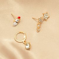 Diamond Snowman Christmas Earrings 3 Suits main image 4